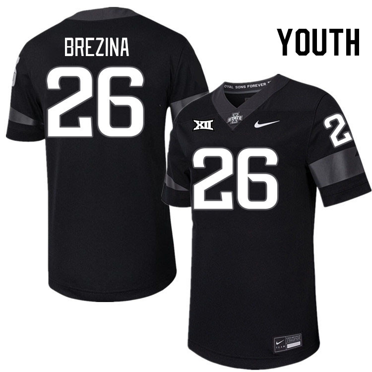 Youth #26 Cael Brezina Iowa State Cyclones College Football Jerseys Stitched-Black